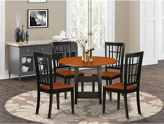 East West Furniture SUNI5-BCH-W 5 Piece Dining Room Furniture Set Includes a - Image 6