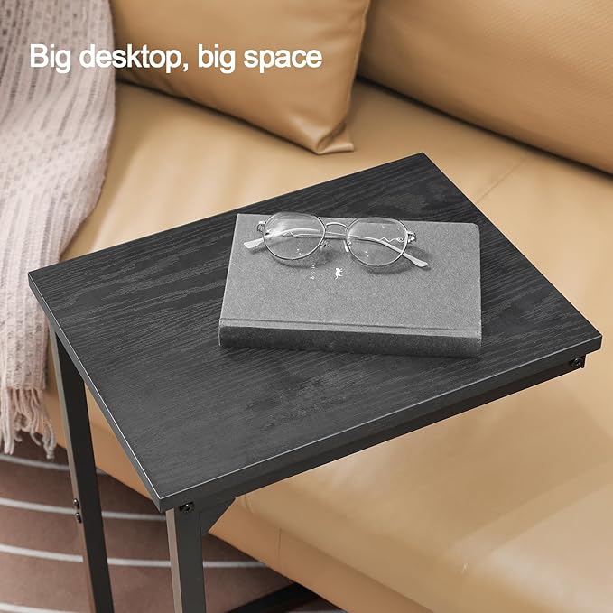AMHANCIBLE C Shaped End Table, Couch Tables That Slide Under, TV Tray Snack - Image 4