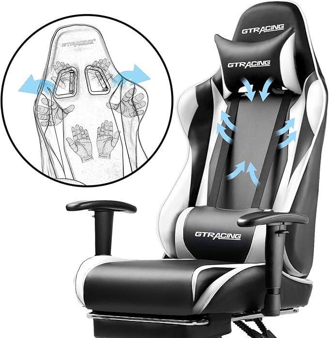 GTRACING Gaming Chair with Footrest, Ergonomic Computer Game Desk Chair - Image 7