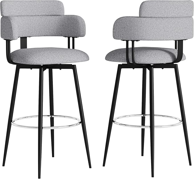 Swivel Bar Stools Set of 2, Counter Height Bar Stools - Image 9