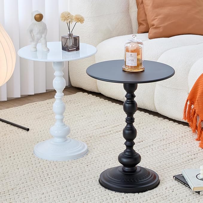 Chic Vintage Round Side Table by Unknown