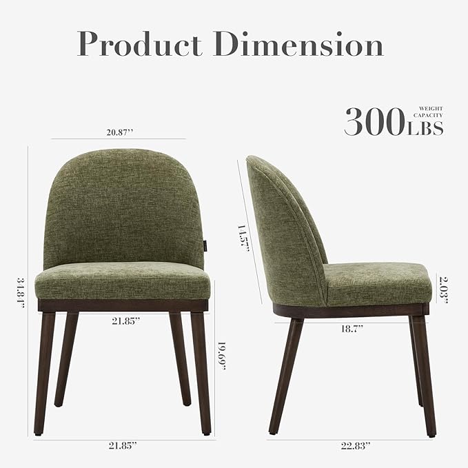 COLAMY Upholstered Dining Chairs Set of 2, Large Dining Room Kitchen Chairs - Image 2
