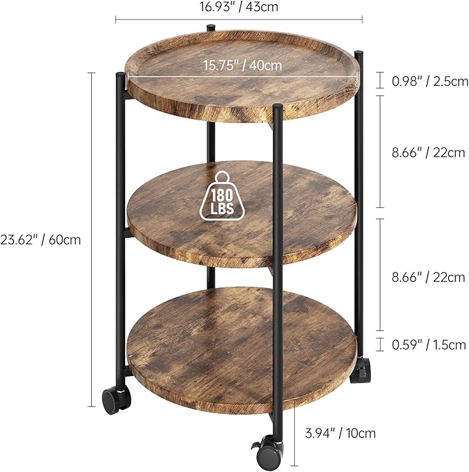 Side Tables Living Room, 3-Tier Modern End Table - Image 3
