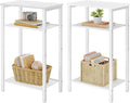 Hoctieon 2-Set 3 Tier End Table, Telephone Table Set of 2, Tall Side Table by Hoctieon