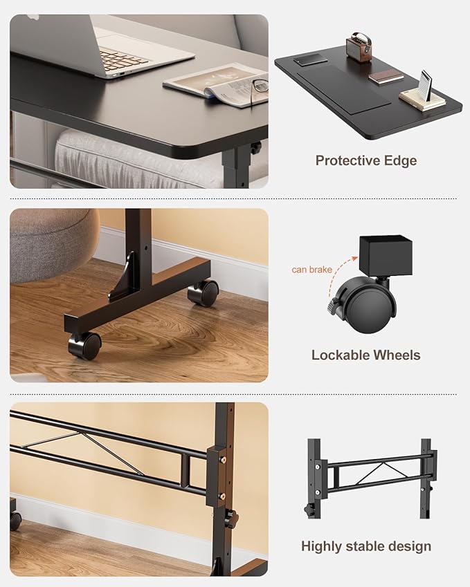 Small Standing Desk Adjustable Height, Mobile Stand Up Desk - Image 6