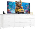 WLIVE 63''W Dresser for Bedroom, 75 inch TV, Wide Chest of Drawers by WLIVE
