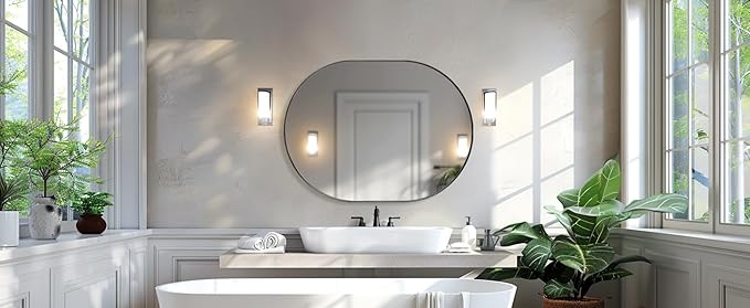 ANDY STAR Large Oval Black Bathroom Vanity Mirror, 30x40 Inch, Stainless Steel - Image 7