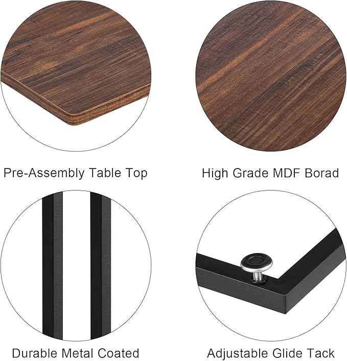 VECELO C Shaped End Side Table for Sofa Couch and Bed Snack TV Tray for Living - Image 7