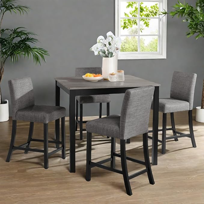 Dining Table Set for 4, 5-Piece Kitchen Table & Chairs Set - Image 7