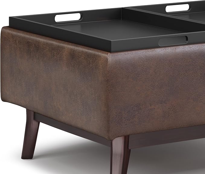 SIMPLIHOME Owen 34 inch Wide Mid Century Modern Rectangle Coffee Table Storage - Image 7