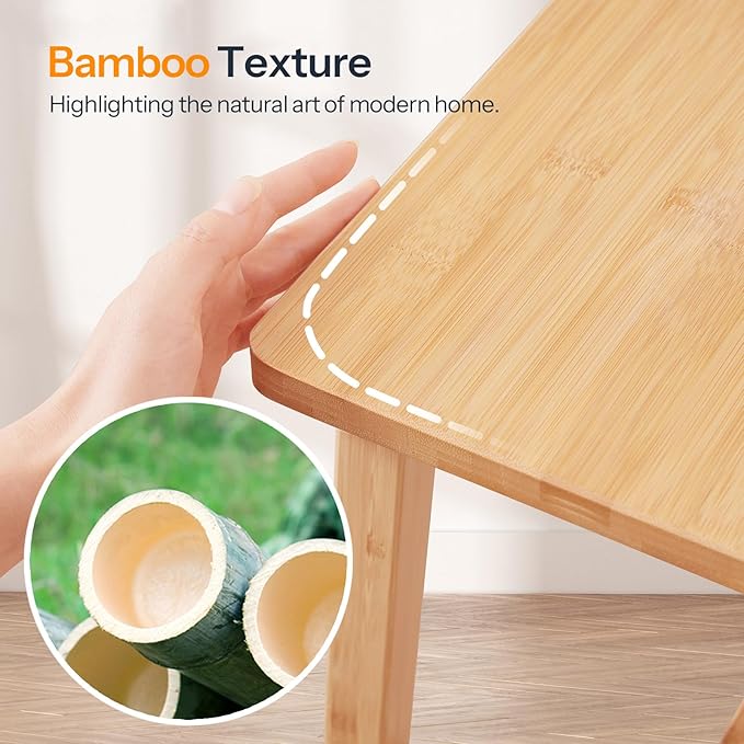 HOOBRO 39.3'' Bamboo Dining Bench, Farmhouse Table Bench, Kitchen & Living Room - Image 4