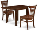 East West Furniture NDGR3-MAH-W 3 Piece Modern Dining Table Set Contains a by EastWestFurniture