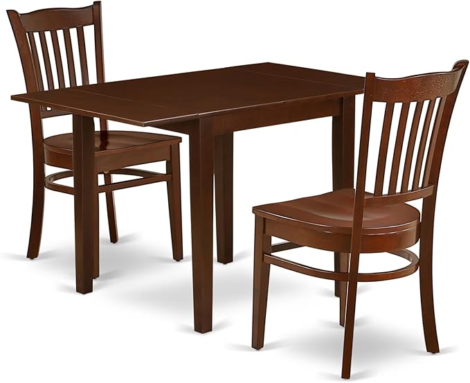 East West Furniture NDGR3-MAH-W 3 Piece Modern Dining Table Set Contains a by EastWestFurniture