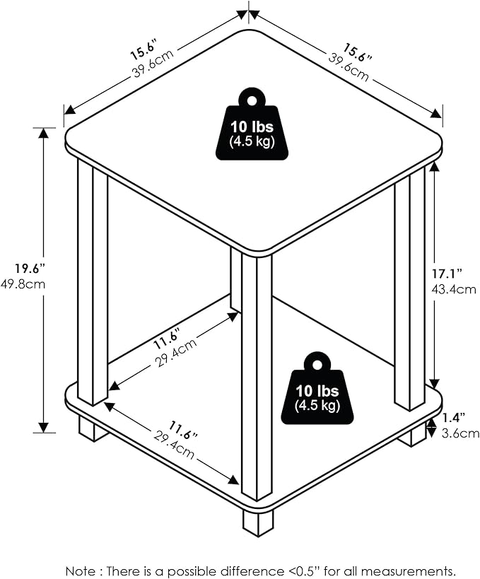 Furinno Simplistic End Table, Set of Two - Image 3
