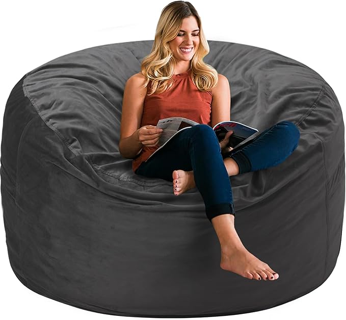 HABUTWAY Bean Bag Chair 3Ft Luxurious Velvet Ultra Soft Fur by HABUTWAYMakeYourLifeComfortable