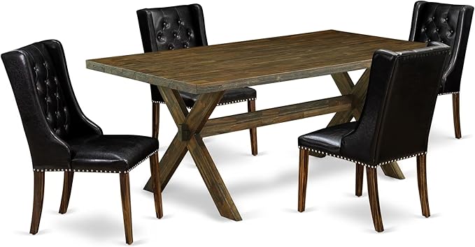 East West Furniture X777FO749-5 5 Piece Dining Set Includes a Rectangle Dining by EastWestFurniture