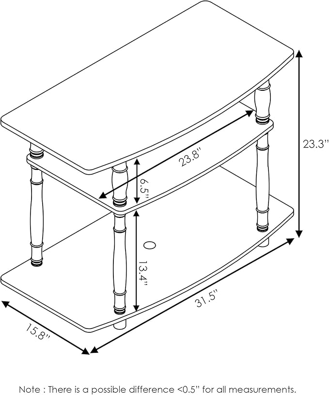Furinno Turn-N-Tube No Tools 3-Tier Entertainment Center TV Stand - Image 3
