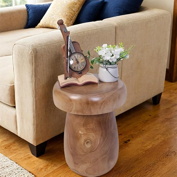 TORMAYS HOME Handmade Wood Side Table Tree Stump End Table Solid Wood Stool by TORMAYSHOME