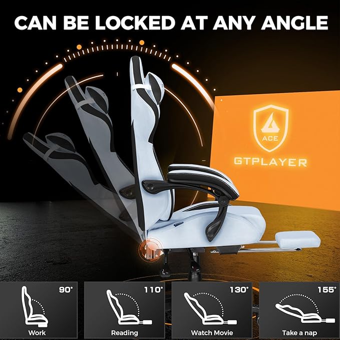 GTPLAYER Gaming Chair with Footrest, Big and Tall Game Chair High Back Computer - Image 7