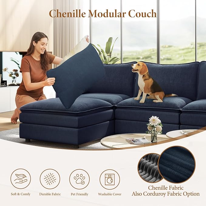 Vesgantti Large Modular Sectional Sofa, Big Comfy Cloud Couch - Image 6