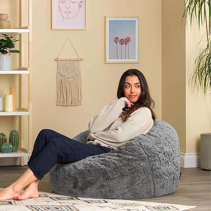 Bean Bag Chair Cover for Adults Kids Comfy Fluffy Giant Round Beanbag Cover - Image 9