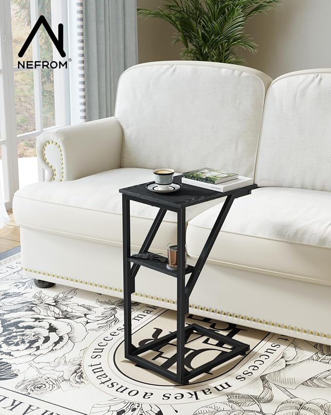 C-Shaped End Table, Small Side Table - Image 5