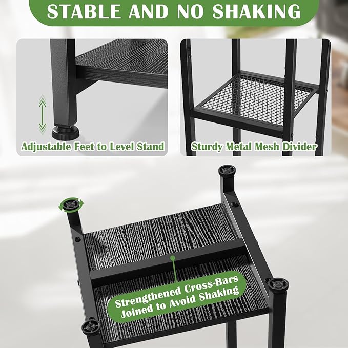 Extra Tall Plant Stand Indoor, 40 Inch Plant Stands, 3 Tier Metal Plant Stand - Image 3