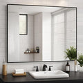 Black Bathroom Mirror 30x40, Rectangle Wall Mirror 30 x 40 inch, Metal Frame by KIMREAL