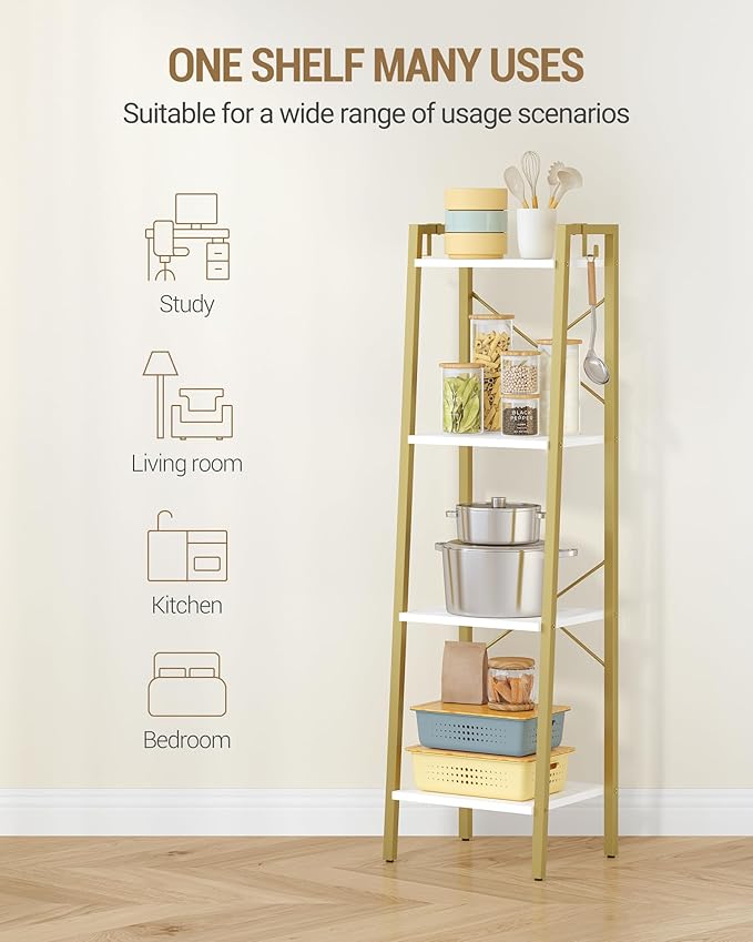 Ladder Shelf, Bookshelf Bookcase, Freestanding Corner Storage Shelve - Image 6