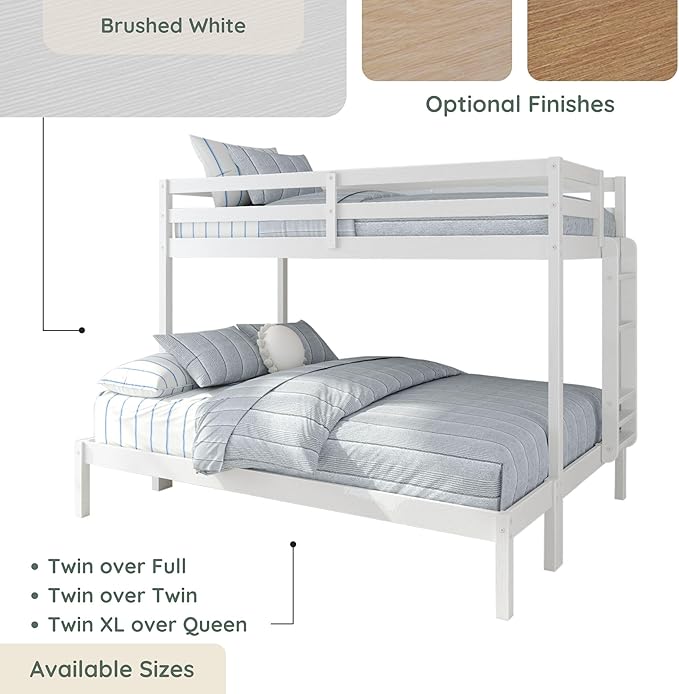 Grain & Grove Bear Twin XL Over Queen Bunk Bed, Sturdy Bunk Bed Frame - Image 7