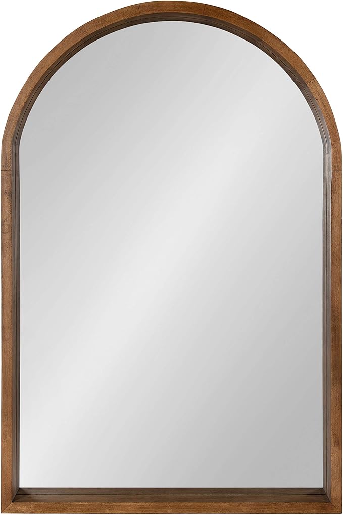 Kate and Laurel Hutton Rustic Modern Farmhouse Arch Mirror, Natural Wood Finish - Image 4