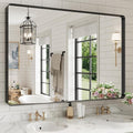 WEER Black Bathroom Mirror for Wall, 60X40 Inch Matte Black Mirror, Rectangular by WEER