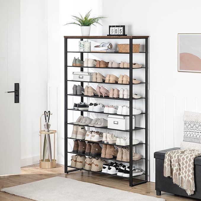 HOOBRO 10-Tier Shoe Rack, 39.4" L Shoe Storage Organizer, Large Capacity Shoe - Image 4
