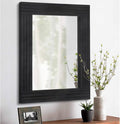Black Wall Mirror Rectangular Vintage Rustic Wood Framed Large Mirror Deco by HLFMVWE