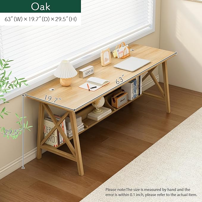 Extra Long Desk with Bookshelf - Image 5