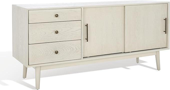SAFAVIEH Couture Collection Tomas Mid-Century White Washed 3-Drawer Sliding - Image 9