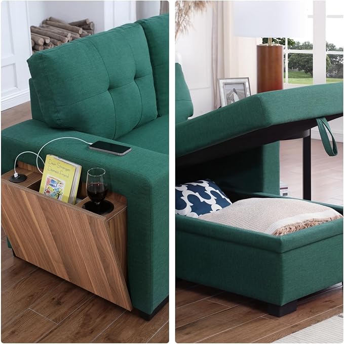 L-Shape Sofa Bed, Pull Out Sleeper Sofa - Image 3