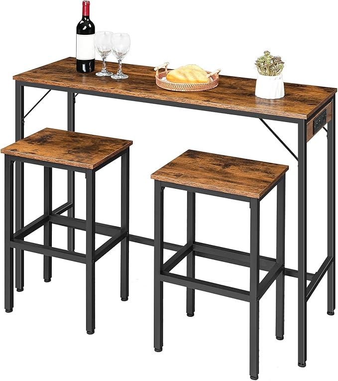 HOOBRO Bar Table and Chairs Set, 47.2" Dining Table Set - Image 8