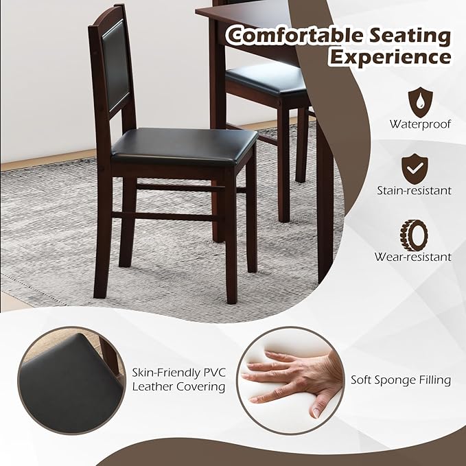 Giantex 5-Piece Dining Table Set - Image 3
