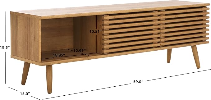 SAFAVIEH Averi TV Stand for up to 65" Flatscreen – Rustic Oak, 2 Sliding Doors - Image 2