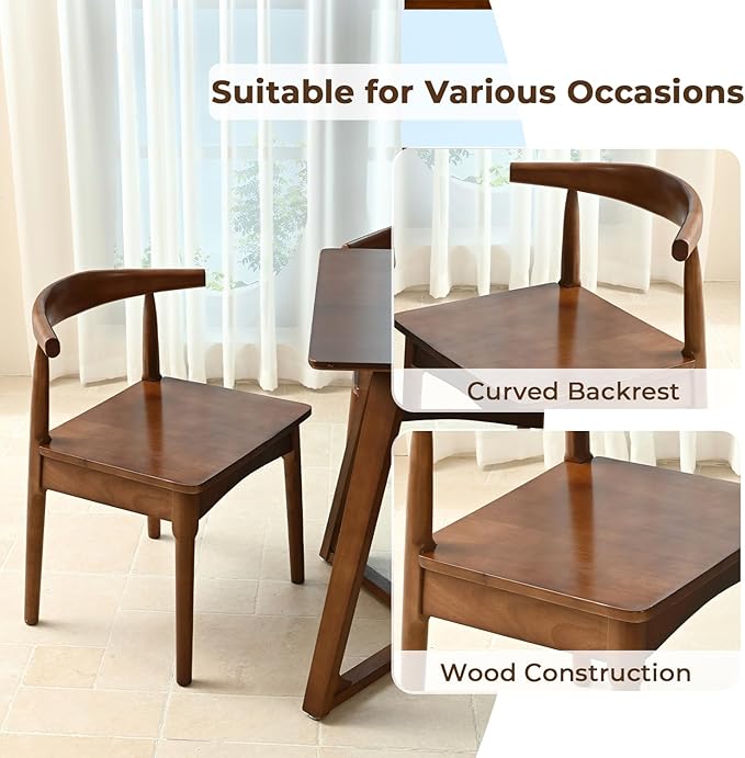 DELAVIN Solid Wood Dining Chairs Set of 4, Kitchen Chairs - Image 5