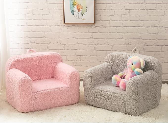ALIMORDEN Kids Ultra-Soft Snuggle Foam Filled Chair, Toddler Cuddly Sherpa - Image 5