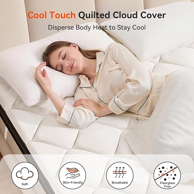 ELEMUSE 3 Inch Queen Memory Foam Mattress Topper, High Density Gel Foam Bed - Image 5