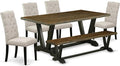 East West Furniture V677EL635-6 6 Piece Dining Table Set Contains a Rectangle by EastWestFurniture