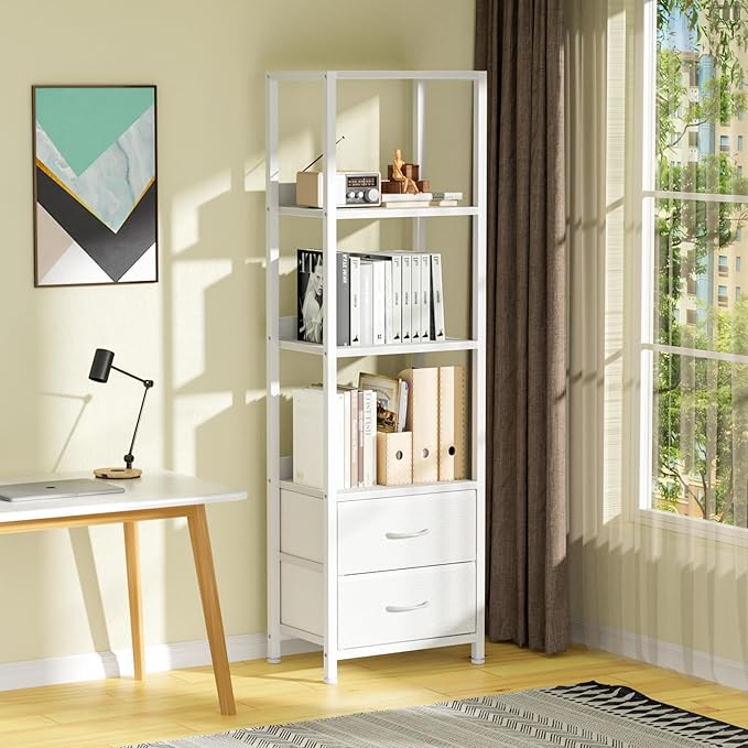 Furnulem 4-Tier Corner Shelf, Bookshelf - Image 2