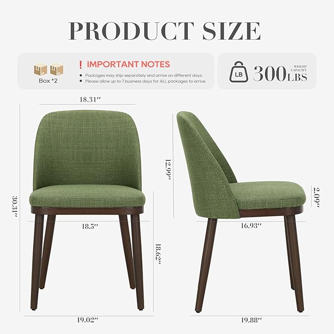 COLAMY Upholstered Dining Chairs Set of 4, Modern Kitchen Chairs - Image 6