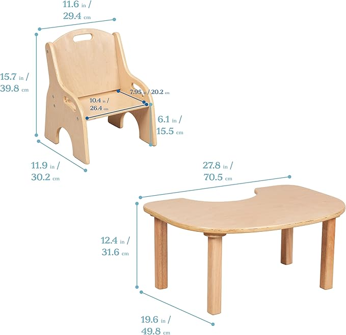 ECR4Kids Little Learner Table and Chair Set, Kids Furniture - Image 2