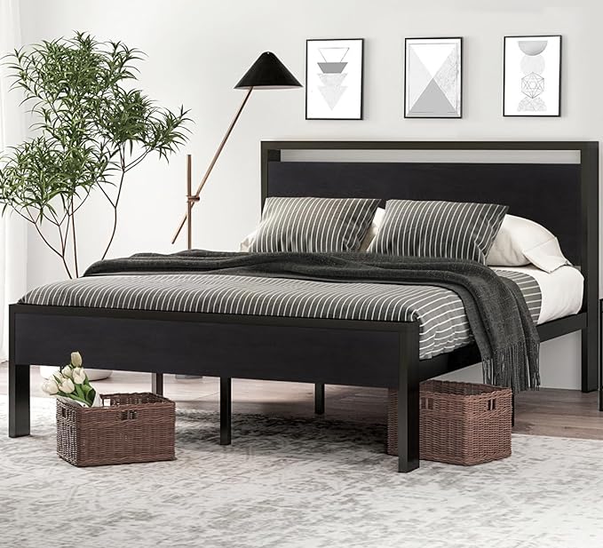 SHA CERLIN 14 Inch Full Size Metal Platform Bed Frame by SHACERLIN