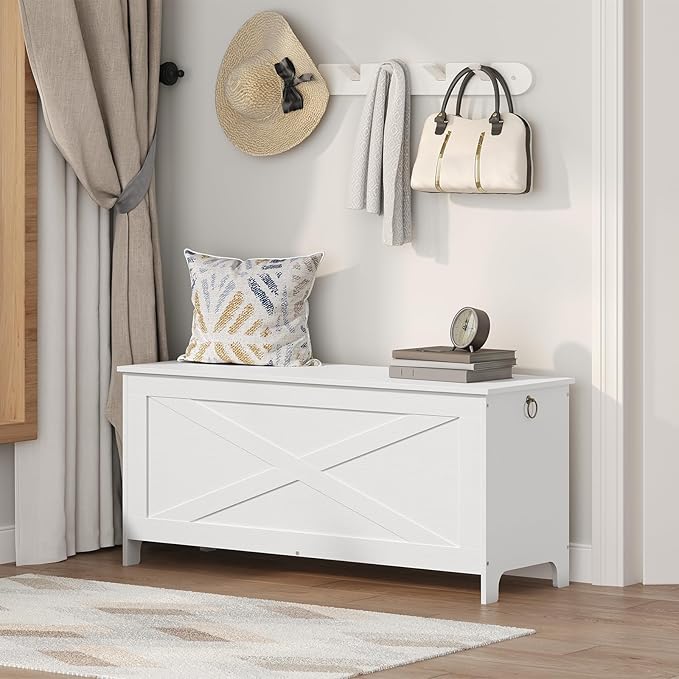 43.3" Toy Chest, Sturdy Entryway Storage Chest - Image 4