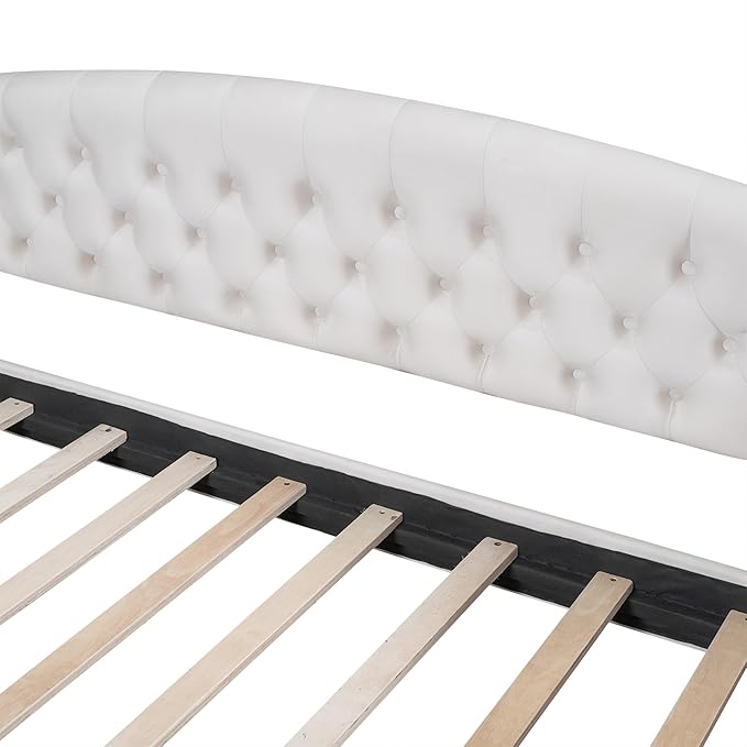 Full Size Modern Luxury Tufted Button Daybed, Stylish Wood Upholstered Day Bed - Image 7
